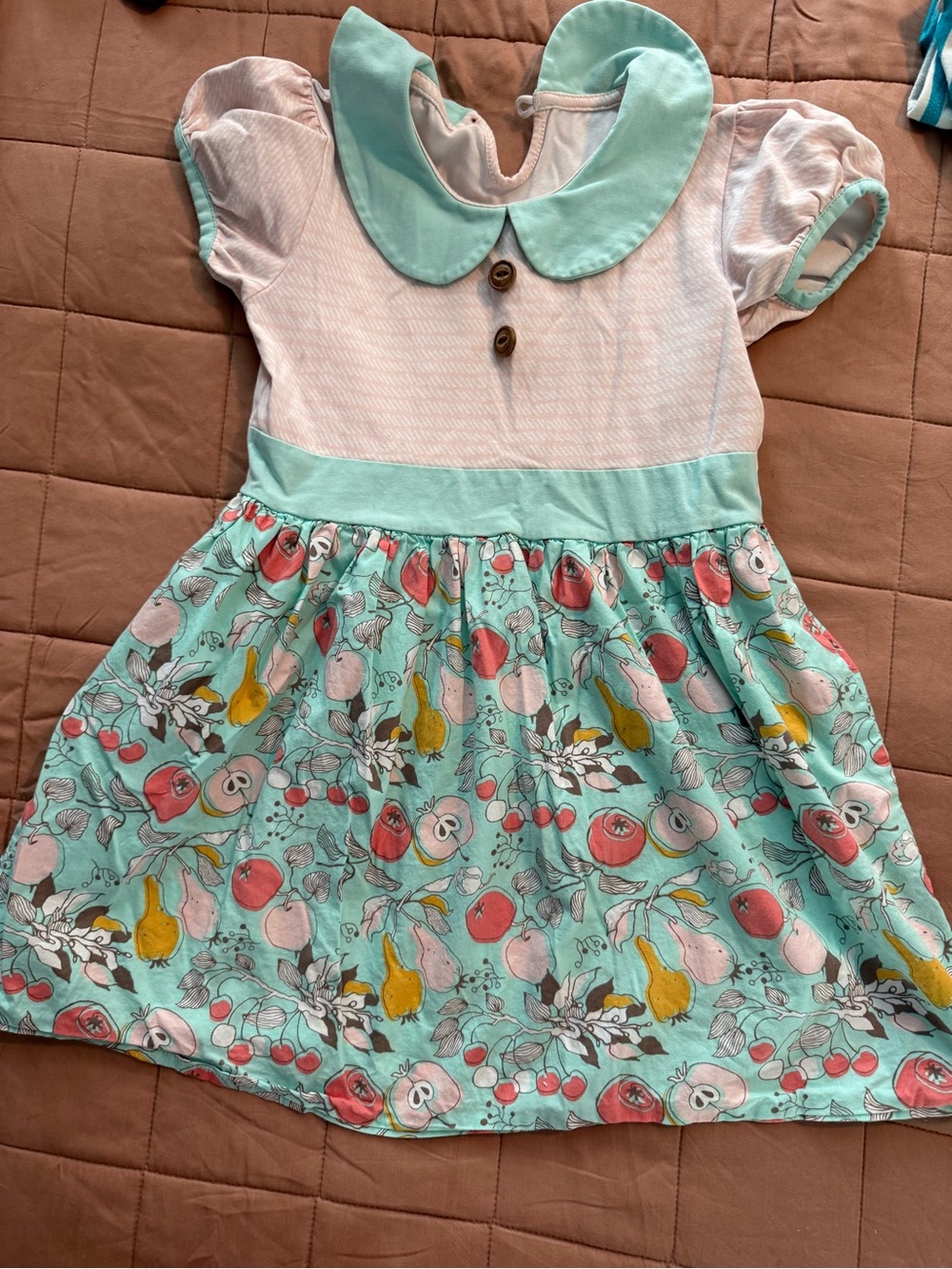 Mint & Pink Girls' Fruit-Print Casual Dress